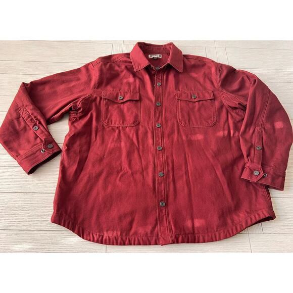 Duluth Trading Co men's fleece lined rusty red button down. 100% cotton. Sz 2XL - Picture 8 of 8
